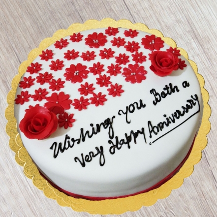 Anniversary Beautiful Wish Cake With Name and Quote