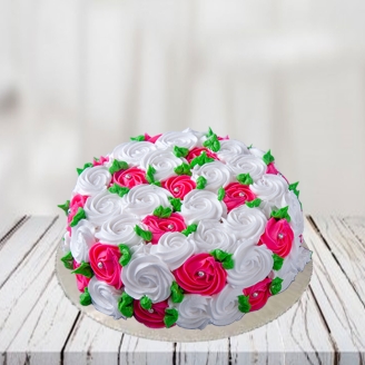 White Red Rose Cake