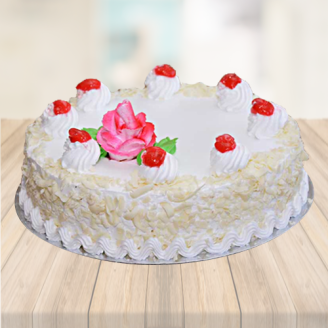 Decorative White Forest Cake