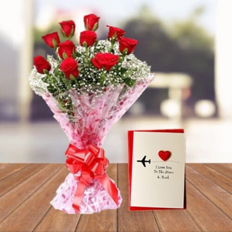Red Roses with Love Card