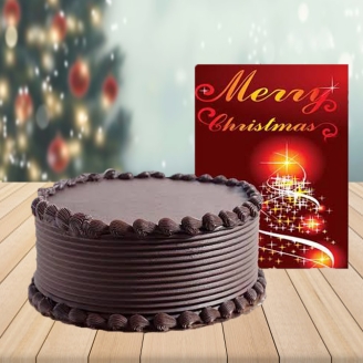 Chocolate Cake With Christmas Wishes