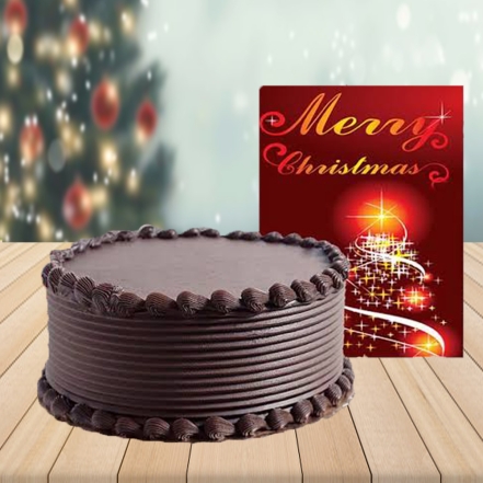 Chocolate Cake With Christmas Wishes