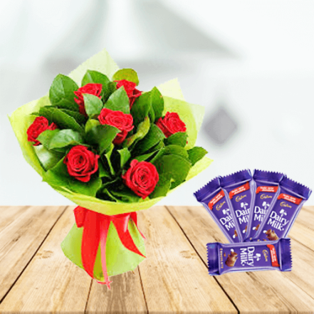 Red Roses With Chocolates