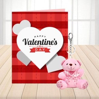 Lovely Wishes Key Chain Teddy with Greeting