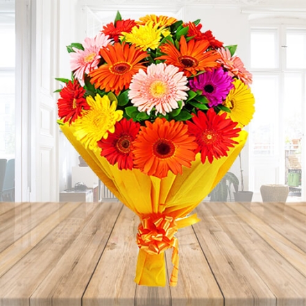 Bouquet of 12 Mix Gerberas