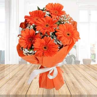Bouquet of 6 Orange Gerberas