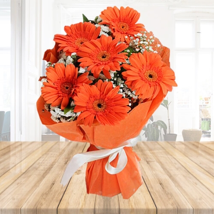 Bouquet of 6 Orange Gerberas