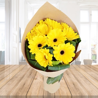 Bouquet of 6 Yellow Gerberas