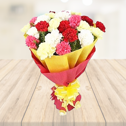 Bouquet of 12 Mix Carnations