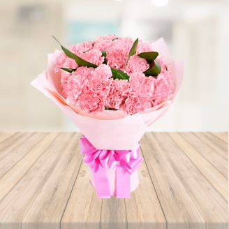Bouquet of 6 Pink Carnations