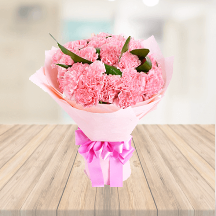 Bouquet of 6 Pink Carnations
