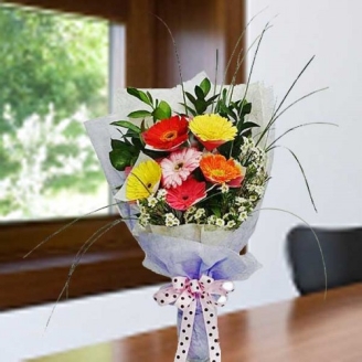 Bouquet of 6 Mix Gerberas