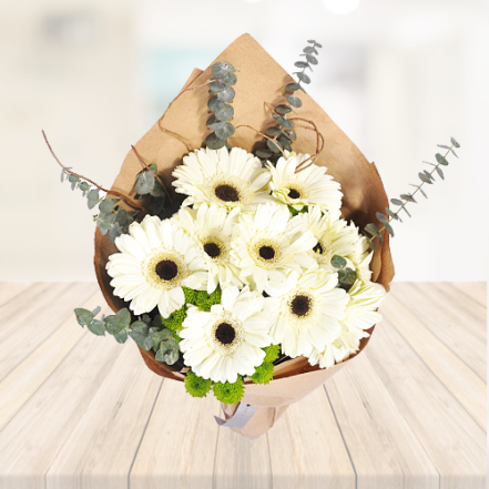 Bouquet of 7 White Gerberas