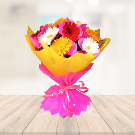 Bouquet of 8 Mix Gerberas