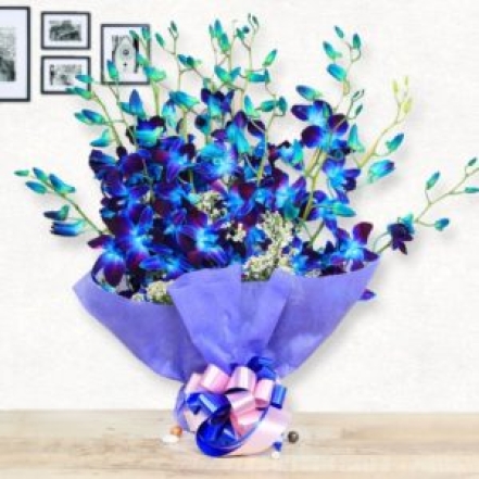 7 Blue Orchids Bouquet