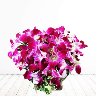 Purple Orchids Heart Shape Arrangement