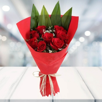 Marvelous 10 Red Roses Bouquet