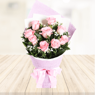 7 Pink Roses Bouquet