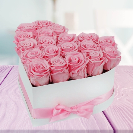 Blossom Pink Roses Heart Shape