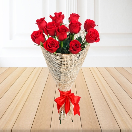 Beautiful 11 Red Roses Bouquet