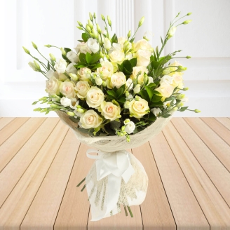 25 White Roses Bouquet