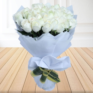 20 White Roses Bouquet