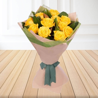 15 Yellow Roses Bouquet