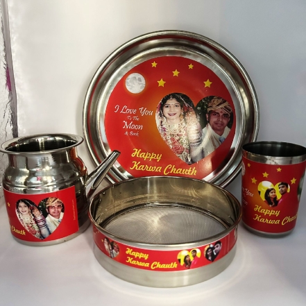 Karva Chauth Photo Printed Thali