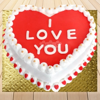 Love You Heart Shape Cake