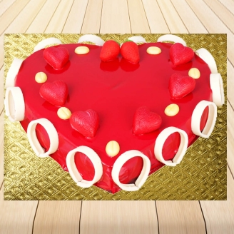 Love Heart Shape Strawberry Cake