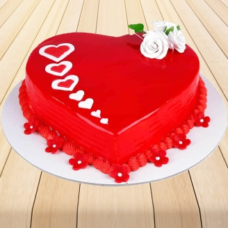 Sweet Red Heart Shape Cake