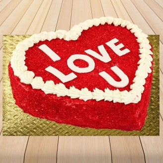 I Love You Red Velvet Cake