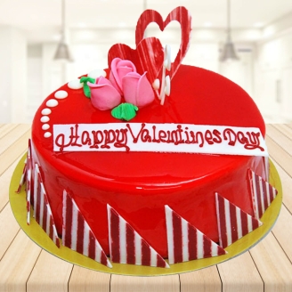 Strawberry Happy Valentine Cake
