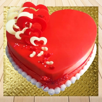 Strawberry Heart Shape Cake For Lover