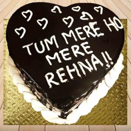 Made For Each Other Heart Shape Cake