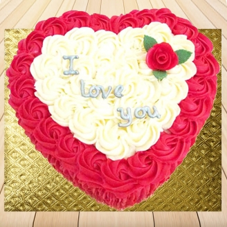 Red Roses Heart Shape Cake