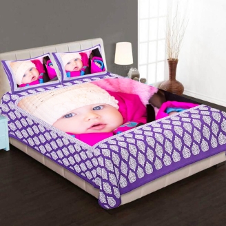 Cotton Photo Printed Bed Sheet