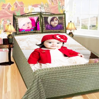 Very Pretty Girl Photo Printed Bed Sheet