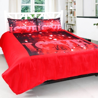 Charming Love Photo Printed Bed Sheet