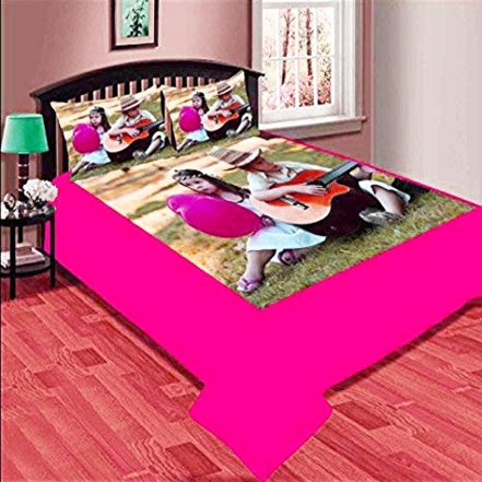 Kids Couple Photo Printed Bed Sheet