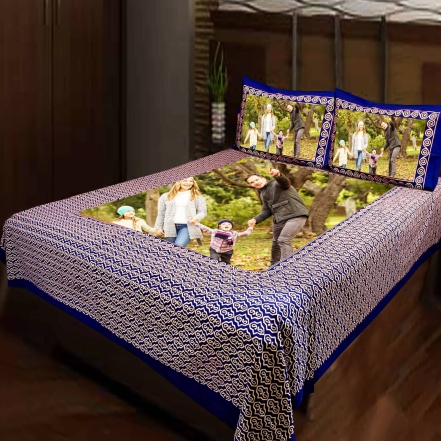 Sweet Family Photo Printed Bed Sheet