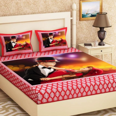 Gorgeous Couple Photo Printed Bed Sheet 