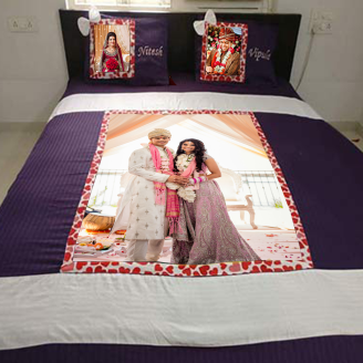 Wedding Photo Printed Cushion & Bed Sheet