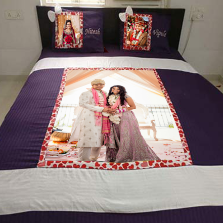 Wedding Photo Printed Cushion & Bed Sheet