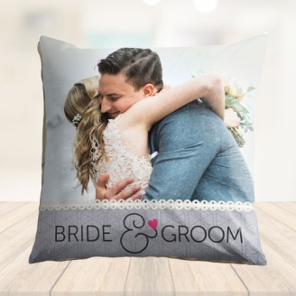 Lovely Couple Photo Printed Cushion