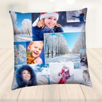 Photo Collage Printed Cushion