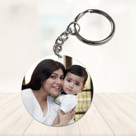 Round Photo Printed Keychain