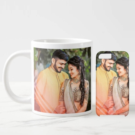 Love Combo Photo Printed mobile Cover With Mug