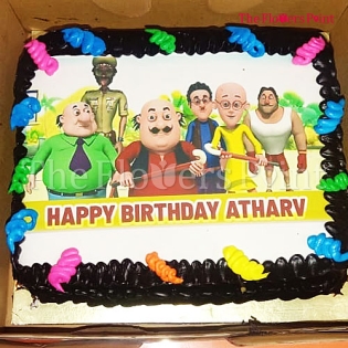 Motu Patlu Photo Cake Delivered in Ghaziabad