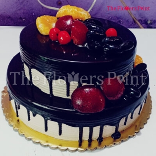 Anniversary Dark Chocolate 2 Tier Cake Delivered in Chennai